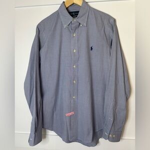 Ralph Lauren Men's Blue Plaid Button Down Shirt 15 1/2 x34/35